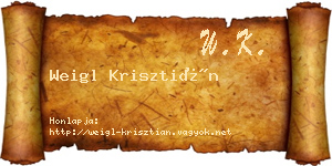 Weigl Krisztián névjegykártya